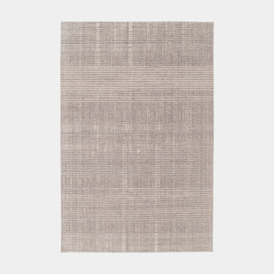 Tapis souple en tissu chenille recyclé Gaspard crème et grège