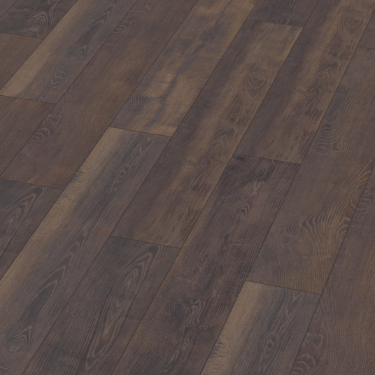 Parquet flottant Stratifié compatible cuisine salle de bain - Chêne brun Cuba - Vue de près