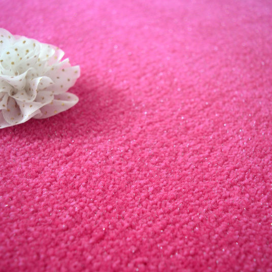 Tapis chambre d'enfant - Pailleté Flash Rose - gros plan