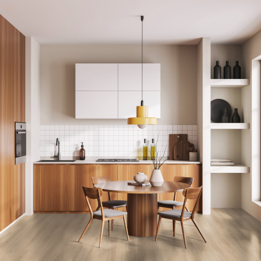 Lame vinyle Gerflor Senso Clic 3 Scandinav Medium dans un intérieur inspiré du design contemporain