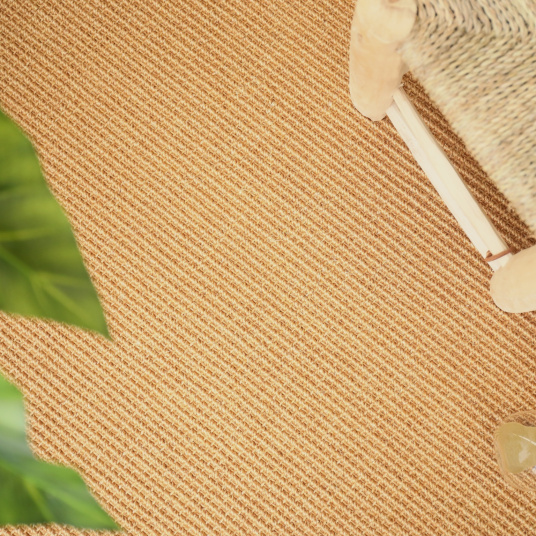 Sisal grosses boucles paille dorée - vue de haut