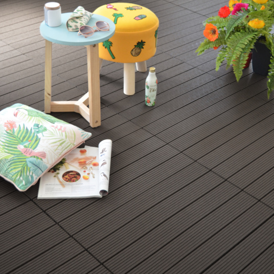 Dalle Terrasse Composite clipsable - Brun Foncé - salon de jardin