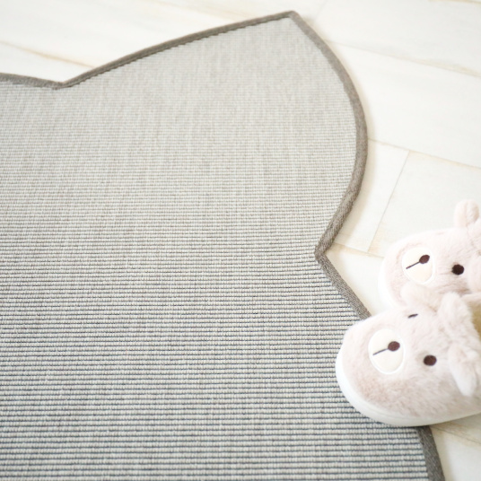 Tapis chat design - Miaou chic - Blanc craie - vue de près