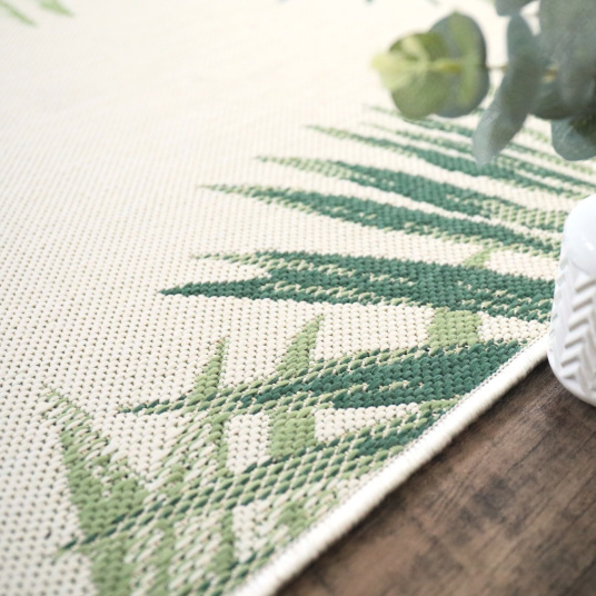 Tapis Tropical - Feuillages verts - Intérieur / Extérieur - Tranche