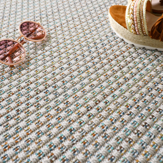 Moquette Tissé Plat - Natté Sumatra - Silver Multicolor - gros plan