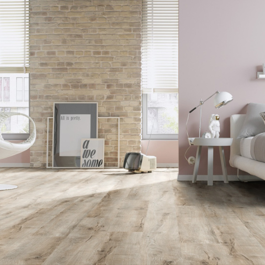 Parquet flottant Stratifié - Chêne Gris Saule - Chambre