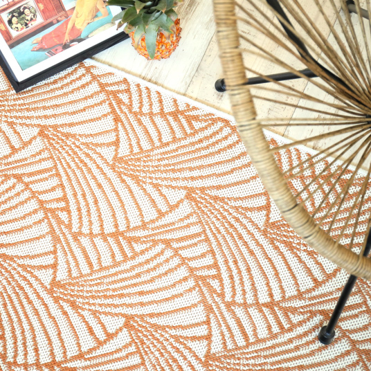 Tapis matière recyclée orange fumée - vue de haut