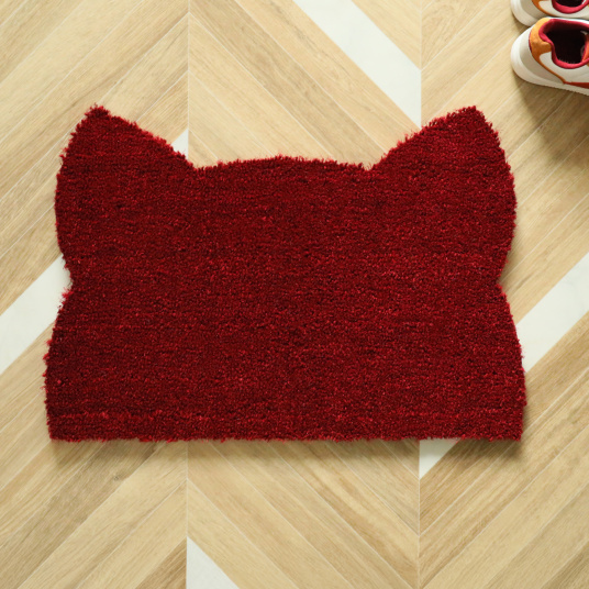 Paillasson Coco - Chat Miaou - Rouge - vue de haut