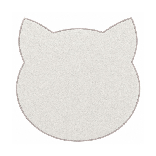 Tapis Miaou - Chat Kawaii - Blanc doux
