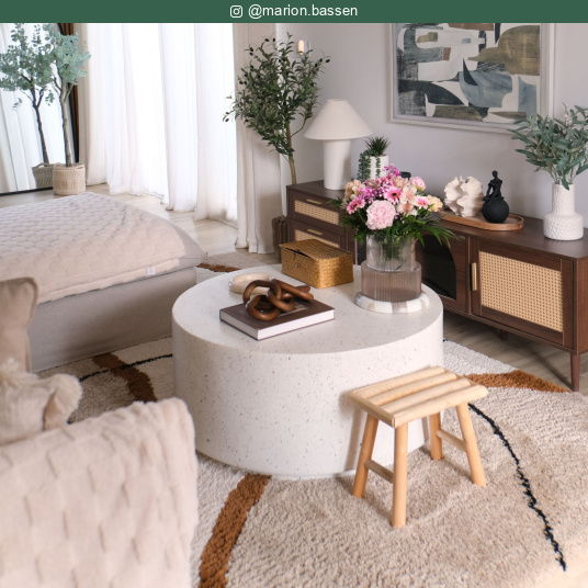 Tapis style berbère Courbes du Désert Beige et marron avec motifs ondulés inspirés des dunes du désert