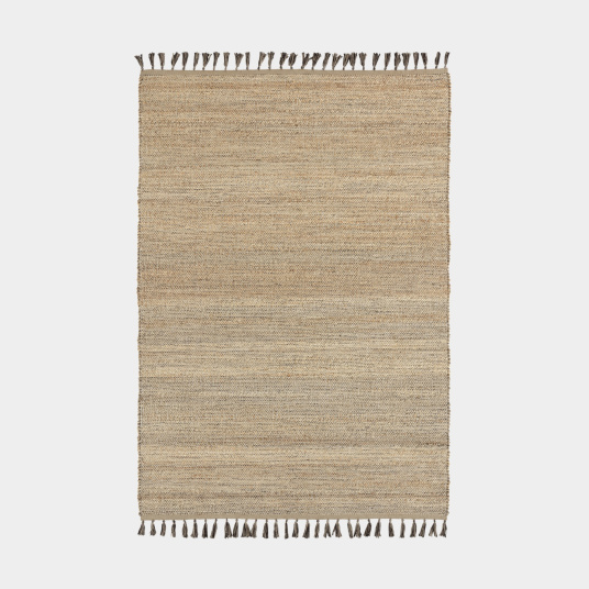 Tapis naturel en jute et coton - Néo-ethnique marron