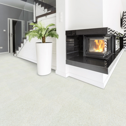 Sol Vinyle à envers gris - Effet lino pailleté - Clair - couloir