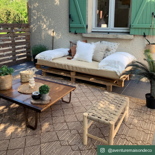 Tapis Salon / Terrasse - Scandinave - Marron cuivré - Décoration terrasse