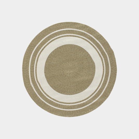 Tapis rond imitation fibres naturelles intérieur et extérieur Provence aspect jute