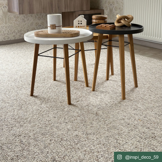 Tapis pour salon ou chambre Bouclette grège tendre