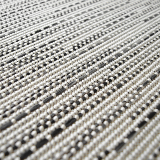Tapis intérieur / extérieur Bornéo blanc galon gris - gros plan