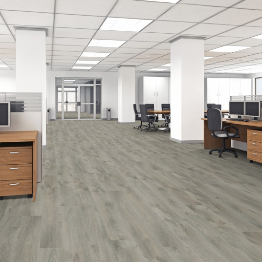 Parquet vinyle rigide Ultime - Pose clipsable - Chêne gris - bureau