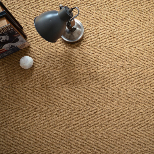 Tapis Coco Paravan chevron ganse coton anthracite - Vue de haut