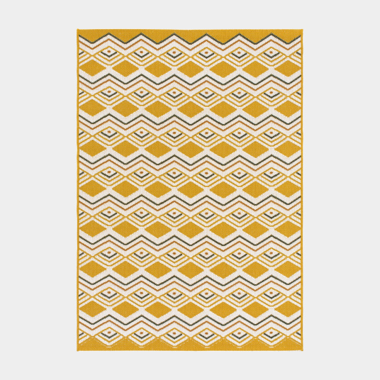 Tapis d'extérieur ou de salon - Motifs graphiques - Jaune safran