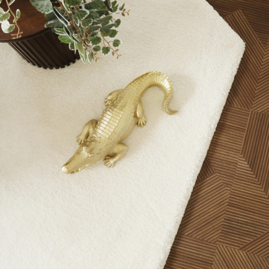 Tapis de salon design hexagonal Touch - Blanc crème - vue du dessus