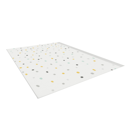 Tapis à pois Mia écru pour chambre d’enfant, en polypropylène facile à nettoyer
