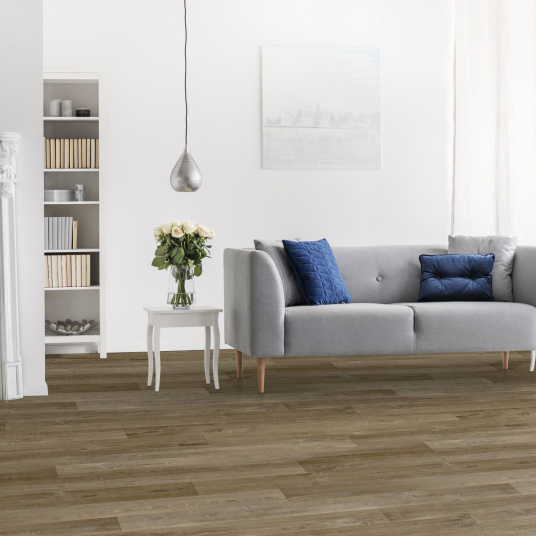 Sol Vinyle Textile Black Edition - Aspect parquet chêne brun - Salon