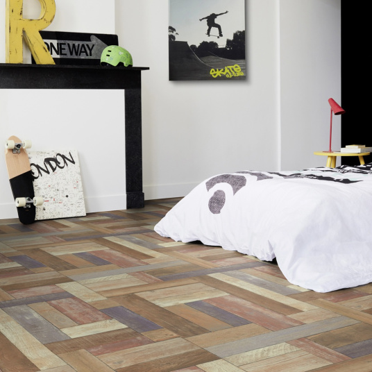 Sol PVC Smart - Atelier aspect bois recyclé - Chambre