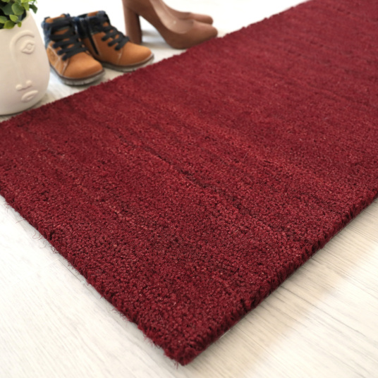 Tapis sur mesure Paillasson Brosse Coco 17mm - Rouge