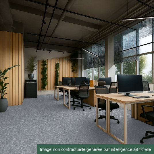 Moquette professionnelle - Trafic 33 Contract - Gris clair - Bureaux