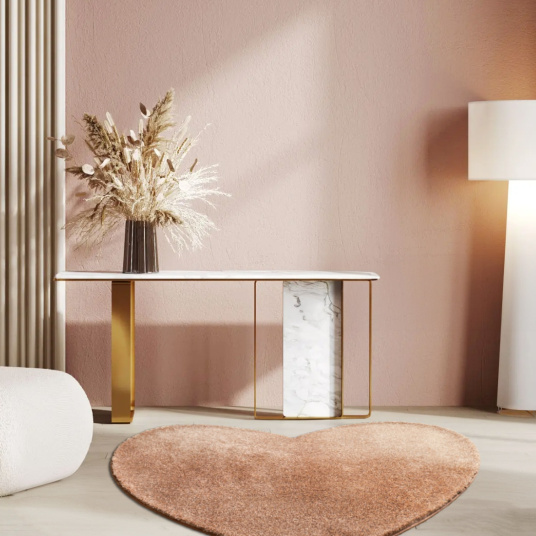 Tapis coeur rose corail édition limité - salon