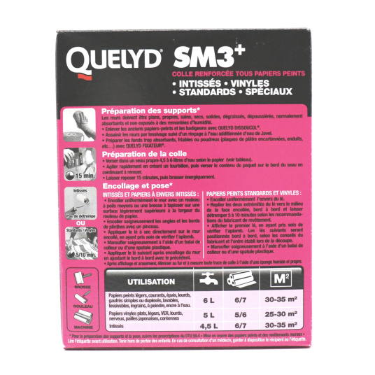 Boîte de colle SM3+ Quelyd - Application directe sur mur pour intissé