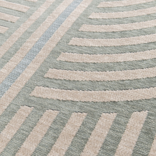 Tapis souple en matière recyclée - New Line - Beige et vert clair - gros plan