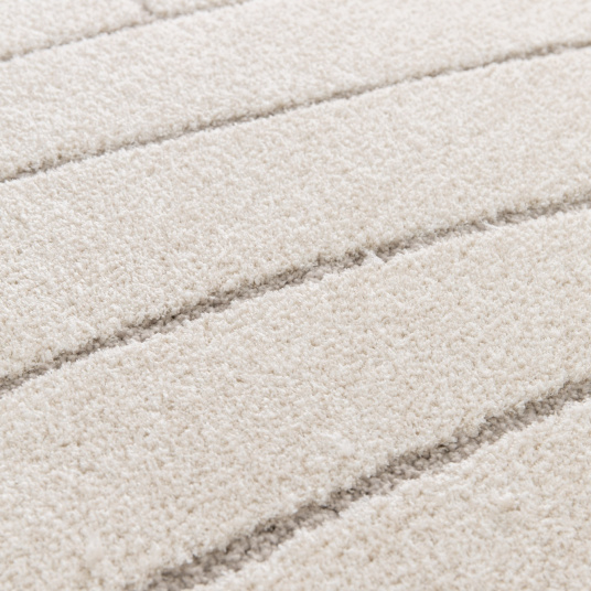 Tapis de salon doux à motif organique - Nova - Beige - gros plan