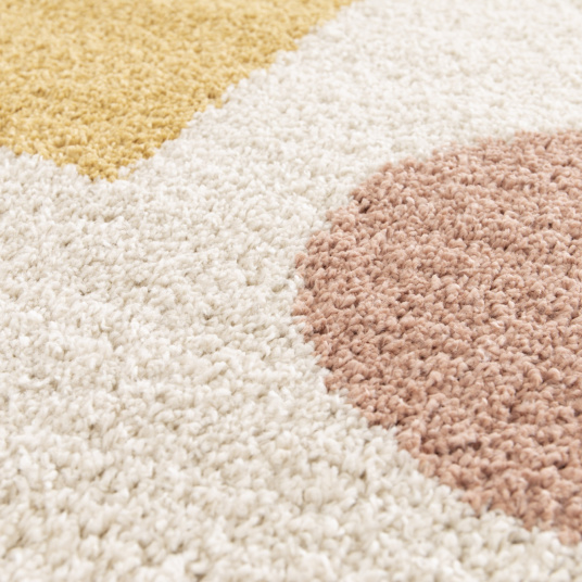 Tapis de salon à motif organique - Sully - Écru - gros plan