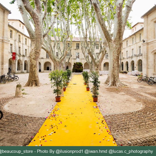 Moquette filmée - Stand Event - Jaune safran - extérieur