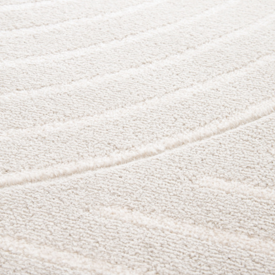 Tapis de salon - Circle Line - Beige et écru - gros plan