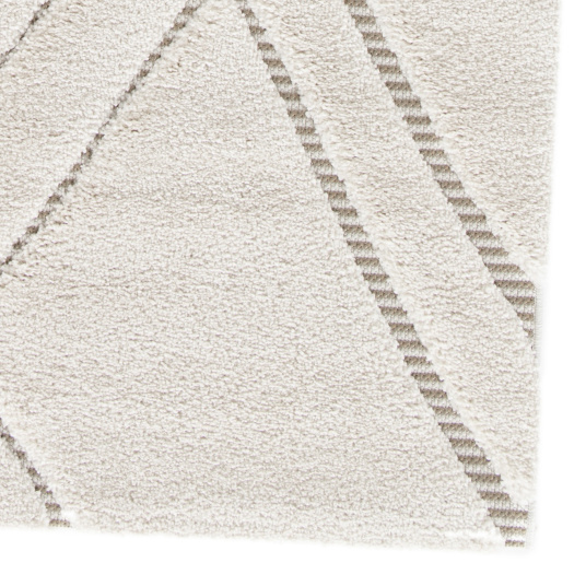 Tapis de salon graphique en relief - Maya - Crème et beige - coin