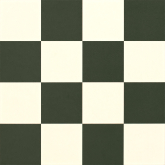 Sol Vinyle Happy Days - Carrelage damier droit - Noir et blanc