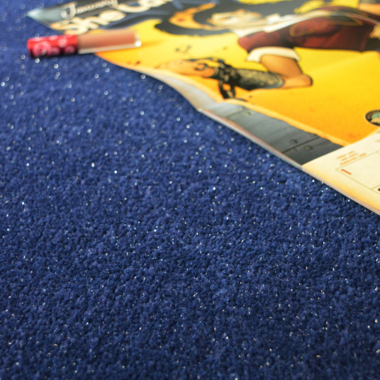 Tapis chambre d'enfant - Pailleté Flash Bleu Marine - zoom