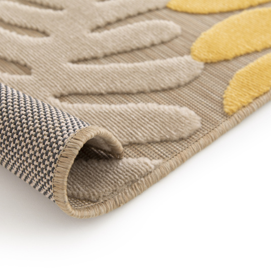 Tapis intérieur et extérieur en relief - Palmera - Beige et noir - envers