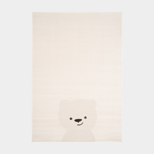 Tapis chambre d'enfant Petit ourson crème