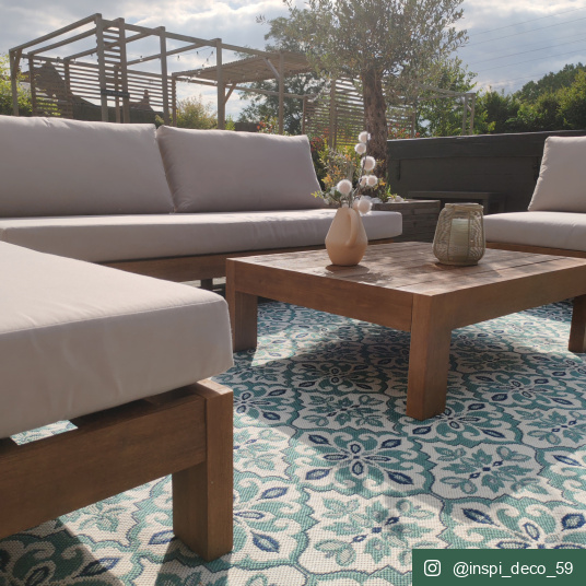 Tapis d'extérieur et intérieur - Madeleine - Vert céladon - partenariat