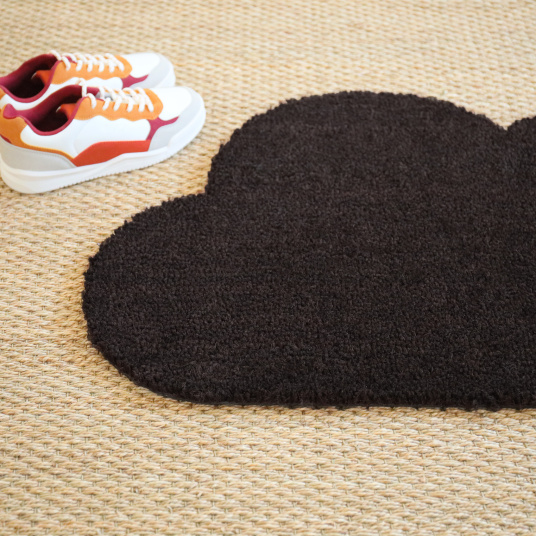 Détail paillasson brun anti-poussière en coco, épaisseur 17 mm