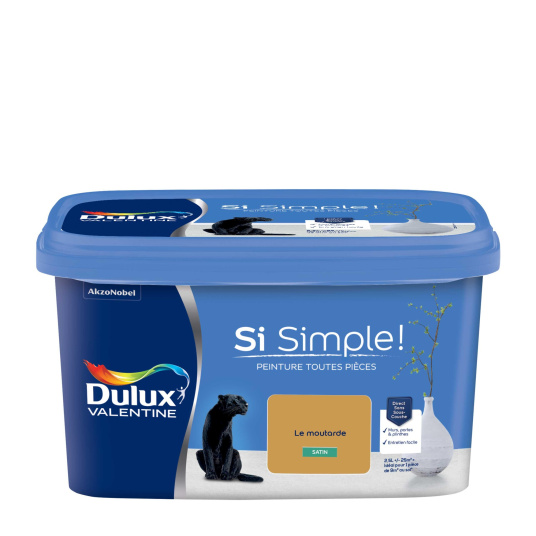 Dulux Valentine Si Simple! - Peinture toutes pièces - Satin Le Moutarde - étiquette