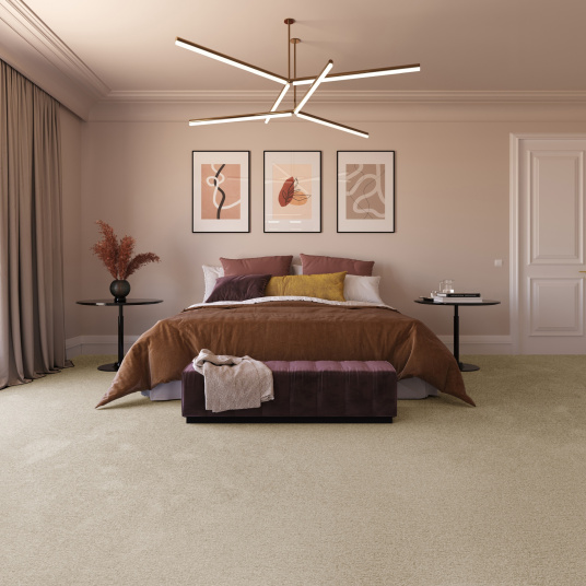 Moquette chambre résistante aux taches Chromaluxe crème