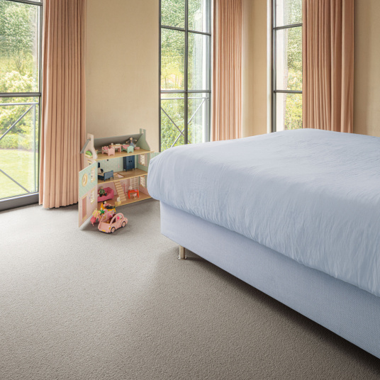 Moquette chambre pure laine vierge bouclée - Mallow - Grège