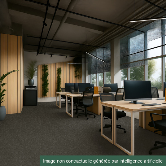 Moquette aiguilletée Contract - Brun chiné recyclable - Bureaux