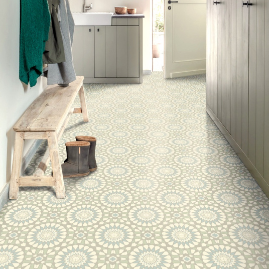 Sol Vinyle Style - Carreaux de ciment motif mosaïque - Couloir