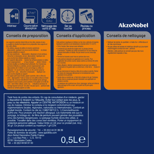 Dulux Valentine Color Resist - Murs&Boiseries - Mat Charbon - étiquette arrière