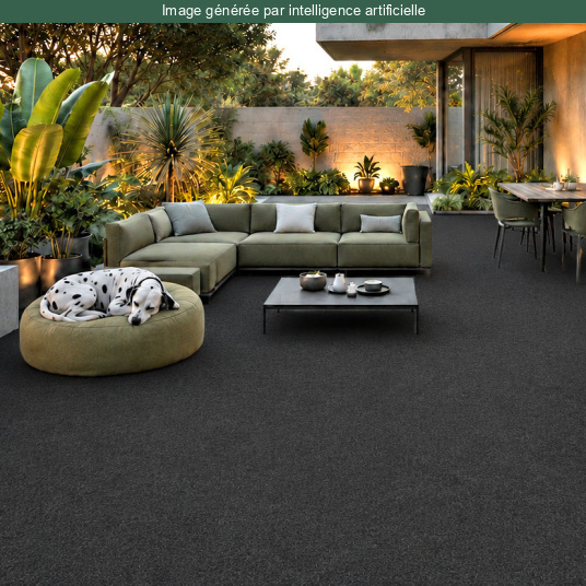Moquette d'extérieur sur plots - Terrasse et Balcon - Gris anthracite avec surface confortable et drainante